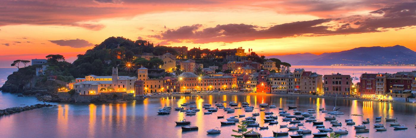 Banner Sestri sunset Italy